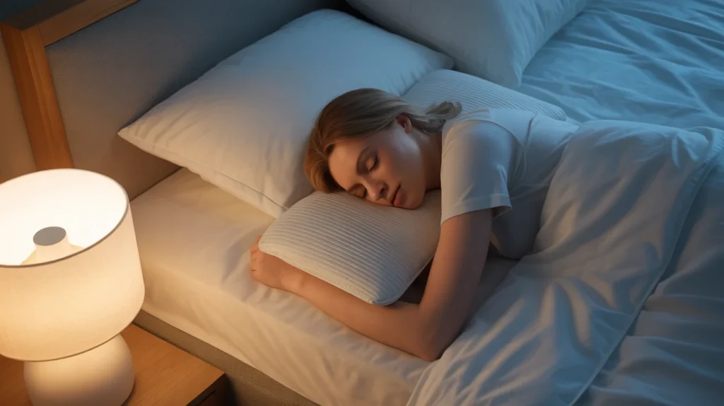 Stomach sleeper with thin supportive pillow